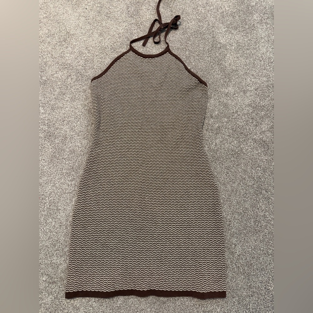 Abercrombie & Fitch Black and White Zigzag Mini Dress